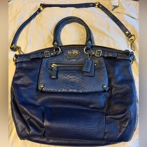 Coach Madison Lindsey exotic embossed satchel